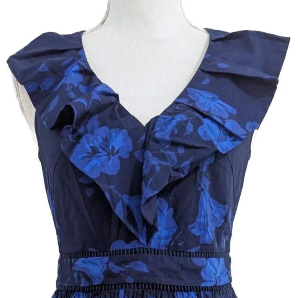 Kate Spade Hibiscus Ruffle V-Neck Dress